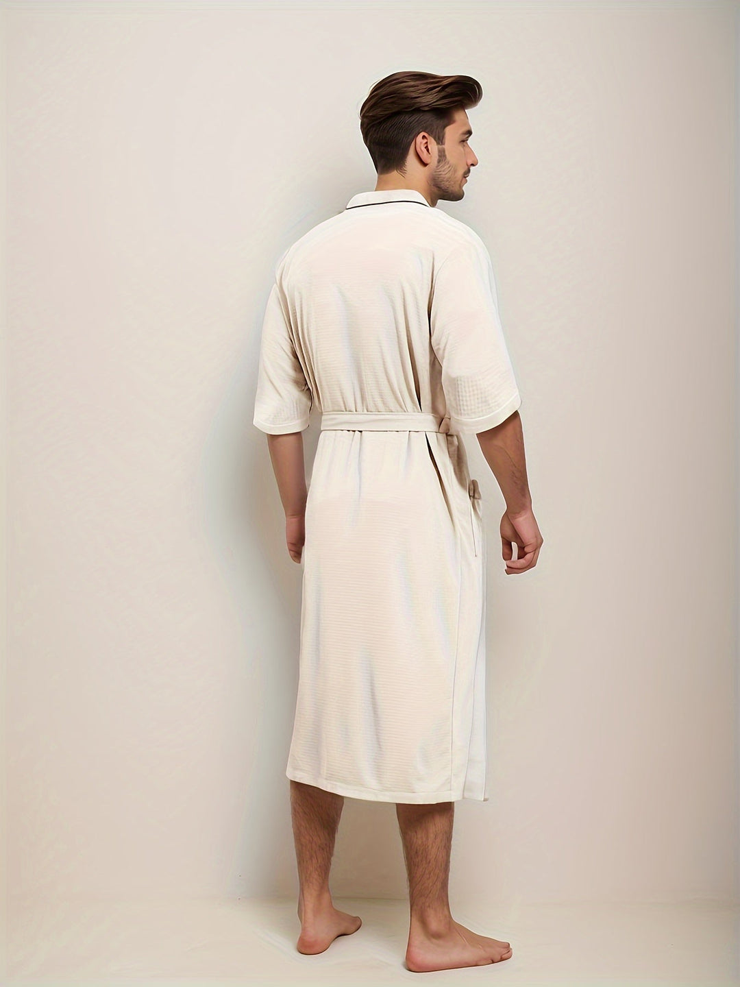 Noah | Peignoir élégant à manches courtes pour hommes avec doubles poches