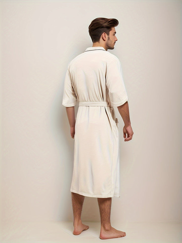 Noah | Peignoir élégant à manches courtes pour hommes avec doubles poches