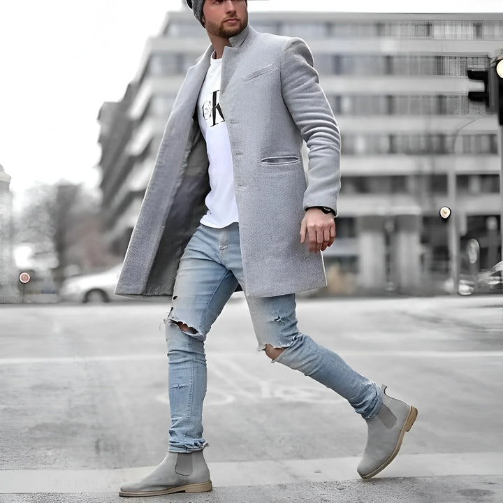 David - Duster Long Élégant en Laine