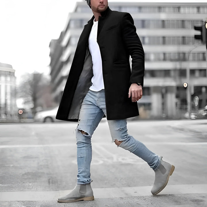 David - Duster Long Élégant en Laine