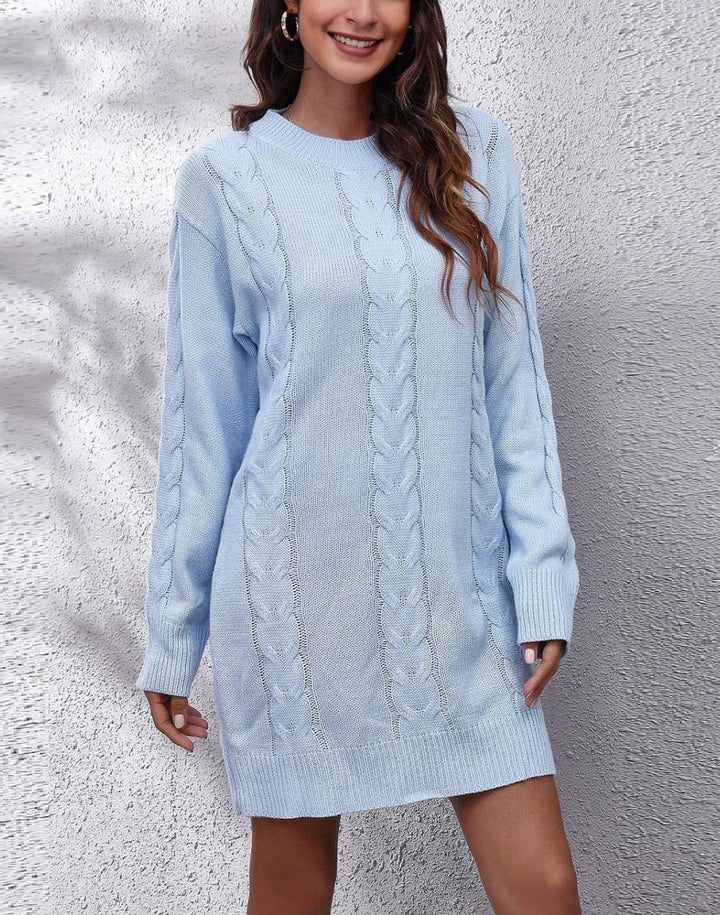 Aleena - Élégante robe pull torsadée pour un look d'automne parfait pour les femmes