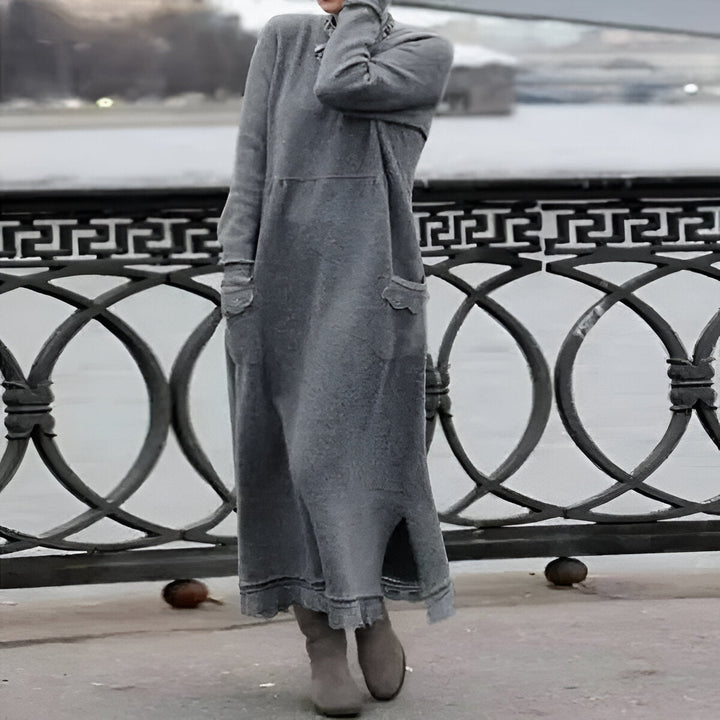 Tina™ - Robe d'Hiver en Laine Mélangée