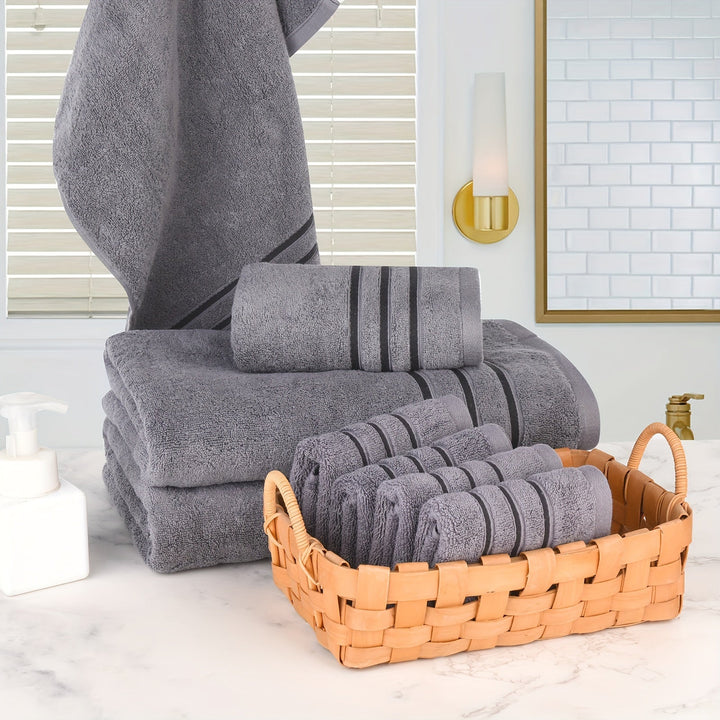 Eline | Lot de luxe de 8 serviettes en coton doux pour un confort optimal