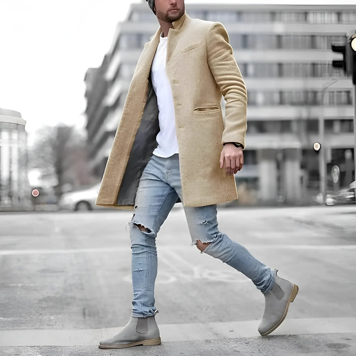 David - Duster Long Élégant en Laine