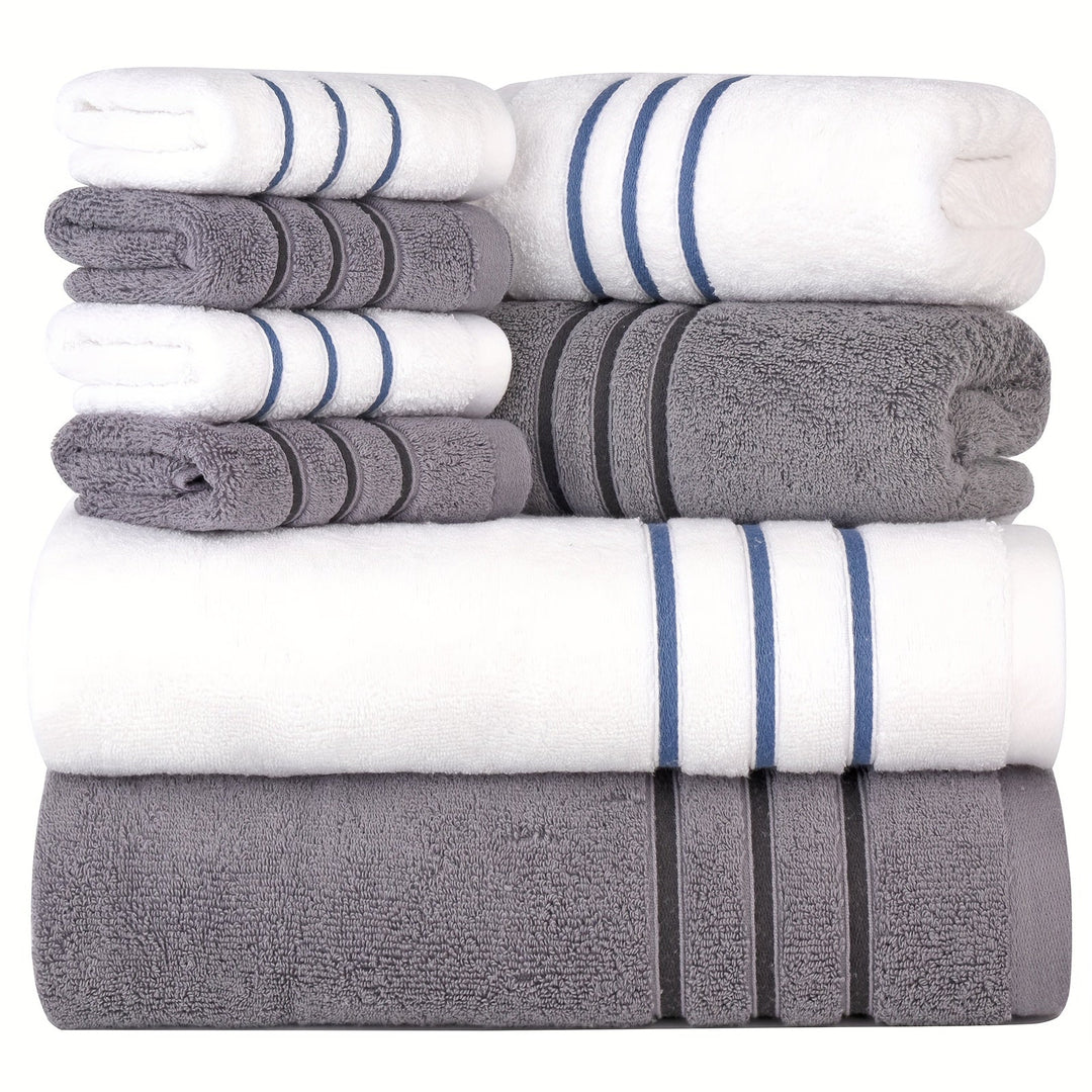 Eline | Lot de luxe de 8 serviettes en coton doux pour un confort optimal