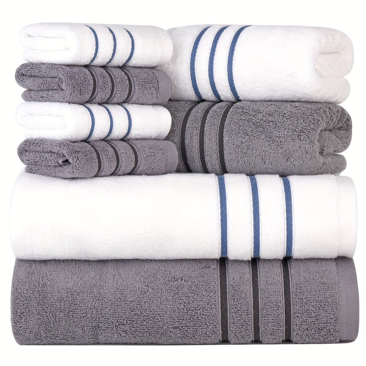Eline | Lot de luxe de 8 serviettes en coton doux pour un confort optimal