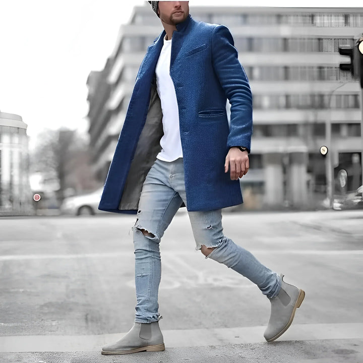 David - Duster Long Élégant en Laine