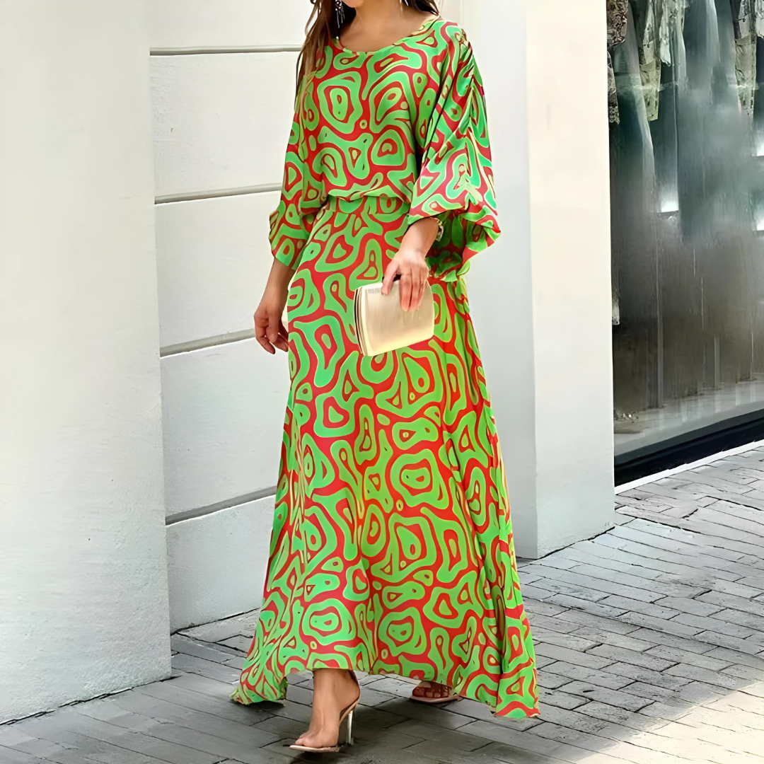 Aira - Robe longue rayonnante à manches larges élégantes pour femmes