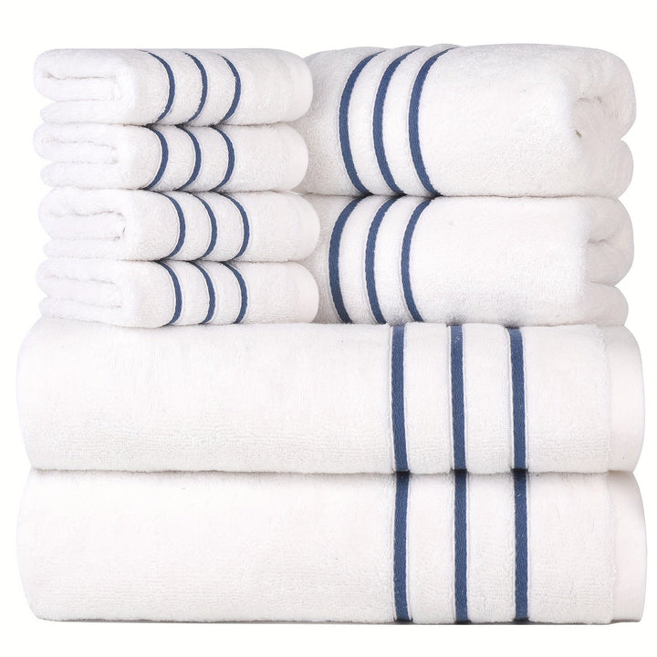 Eline | Lot de luxe de 8 serviettes en coton doux pour un confort optimal