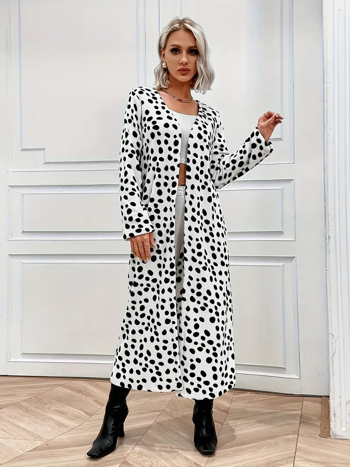 Clara - Cardigan midi avec imprimé dalmatien stylisé