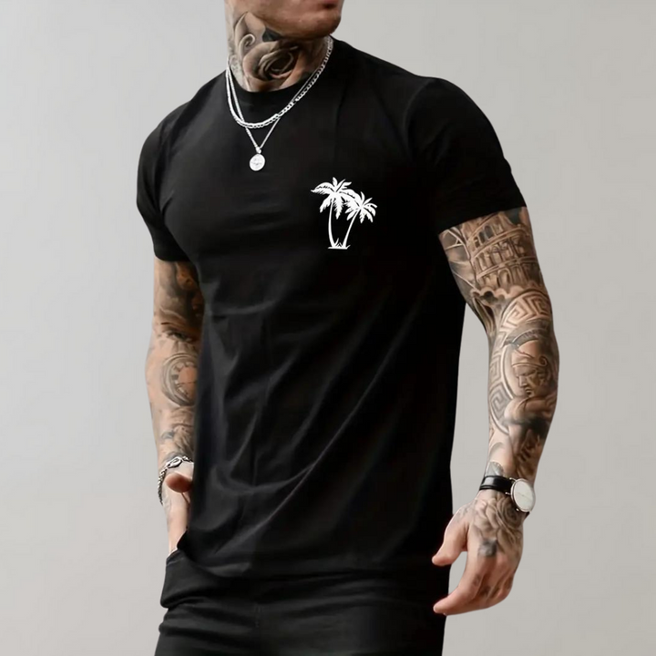 Lenn - T-shirt graphique tendance pour hommes avec motif palmier
