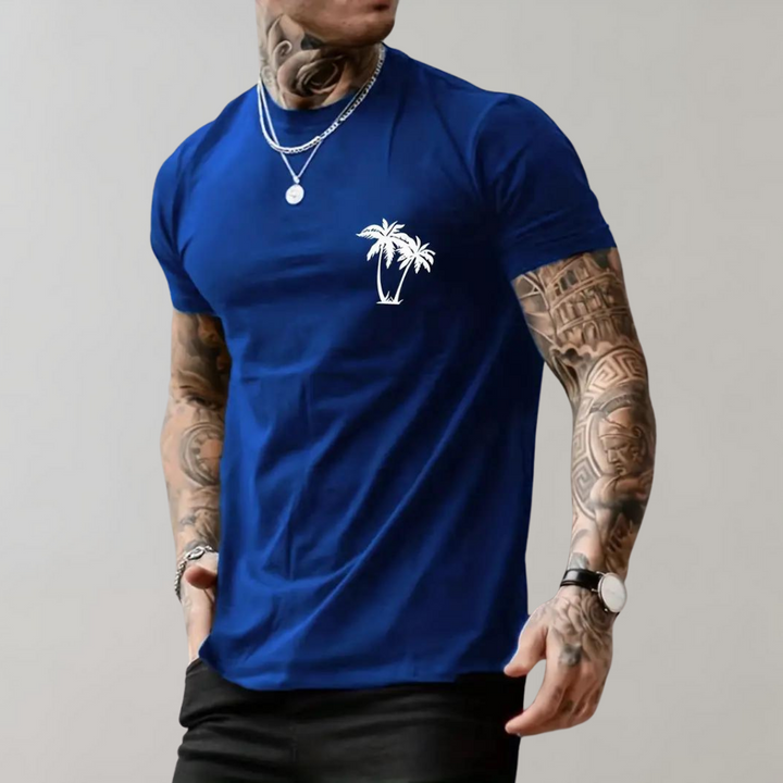 Lenn - T-shirt graphique tendance pour hommes avec motif palmier