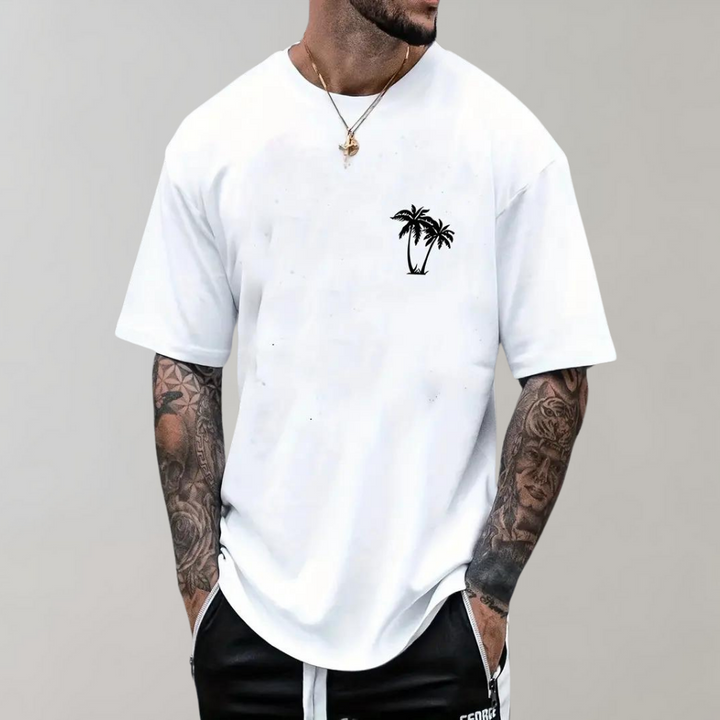 Lenn - T-shirt graphique tendance pour hommes avec motif palmier