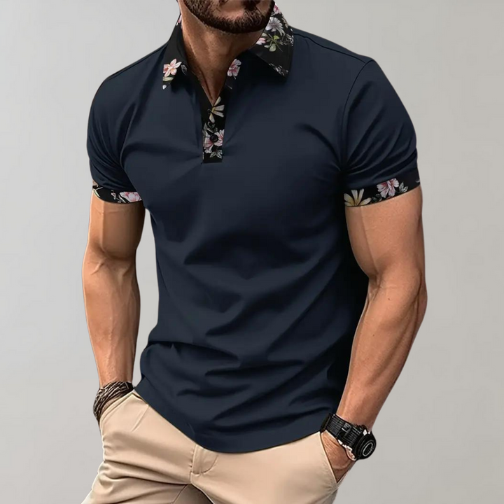 Sander - Polo élégant à imprimé floral pour hommes