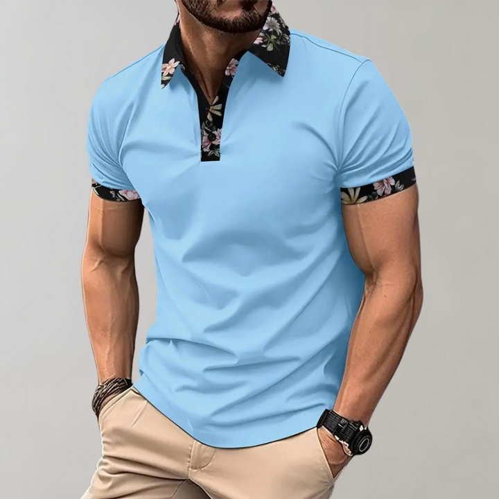 Sander - Polo élégant à imprimé floral pour hommes