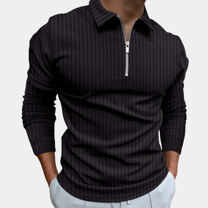 Selby - Chemise de luxe à manches longues pour hommes avec fermeture à glissière tendance