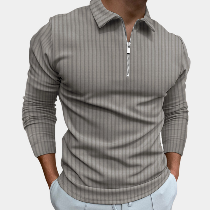 Selby - Chemise de luxe à manches longues pour hommes avec fermeture à glissière tendance