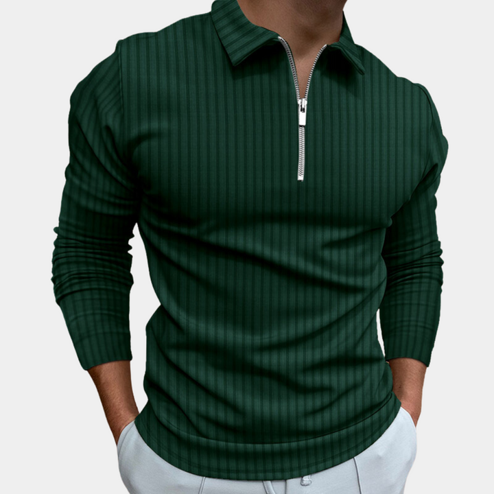 Selby - Chemise de luxe à manches longues pour hommes avec fermeture à glissière tendance