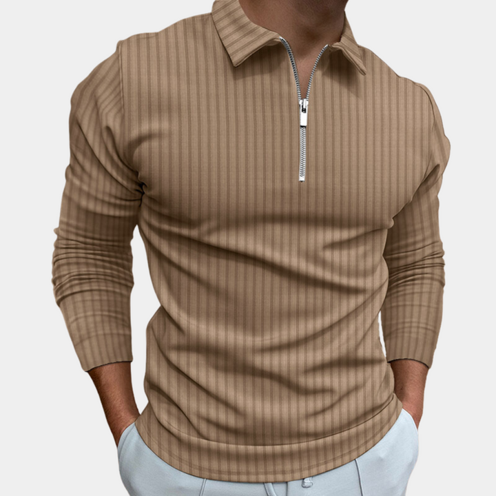 Selby - Chemise de luxe à manches longues pour hommes avec fermeture à glissière tendance