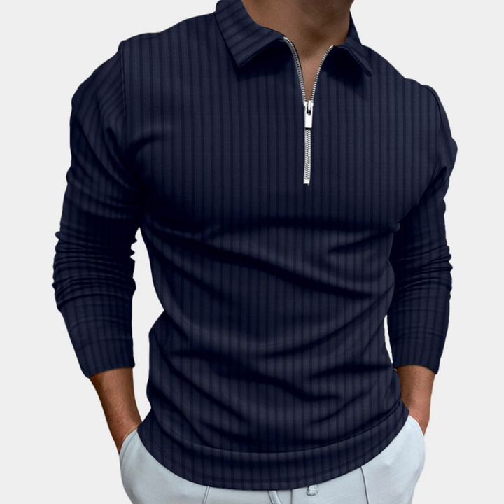 Selby - Chemise de luxe à manches longues pour hommes avec fermeture à glissière tendance