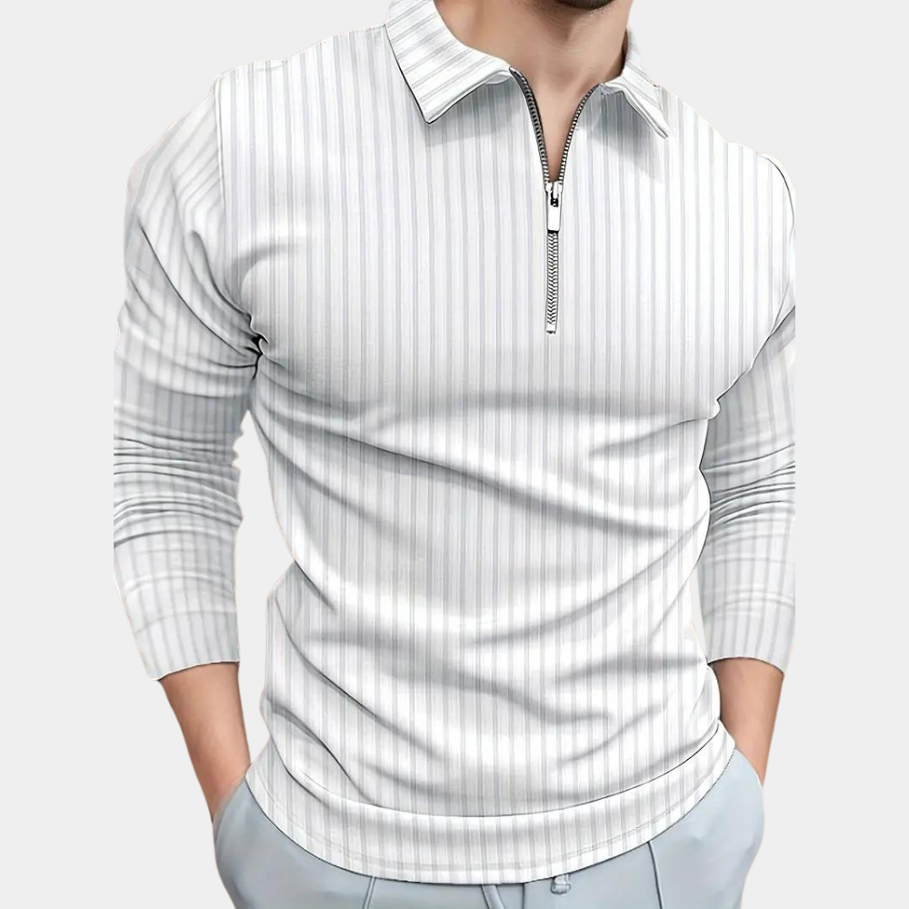 Selby - Chemise de luxe à manches longues pour hommes avec fermeture à glissière tendance