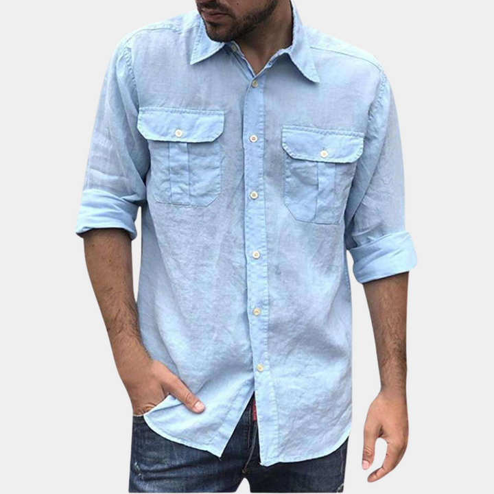 Chemise masculine stylée Edouard avec poches de poitrine pratiques