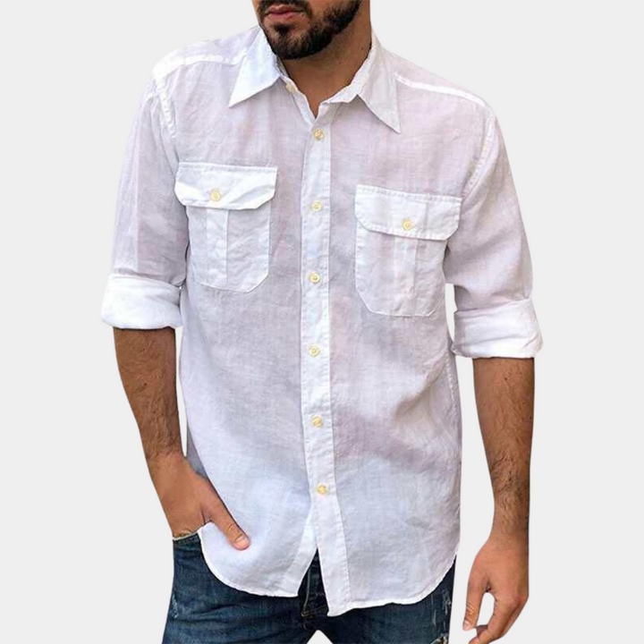 Chemise masculine stylée Edouard avec poches de poitrine pratiques