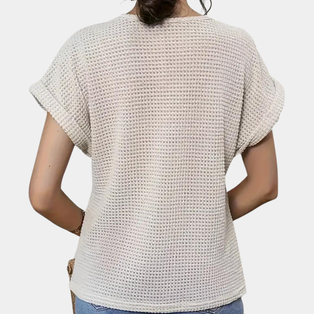 Lazda - T-shirt tendance à col rond élégant