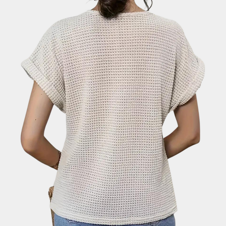 Lazda - T-shirt tendance à col rond élégant