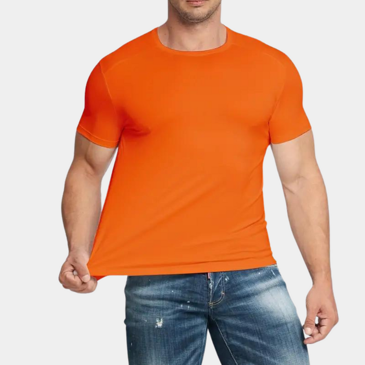 T-shirt orange élégant avec encolure ronde confortable