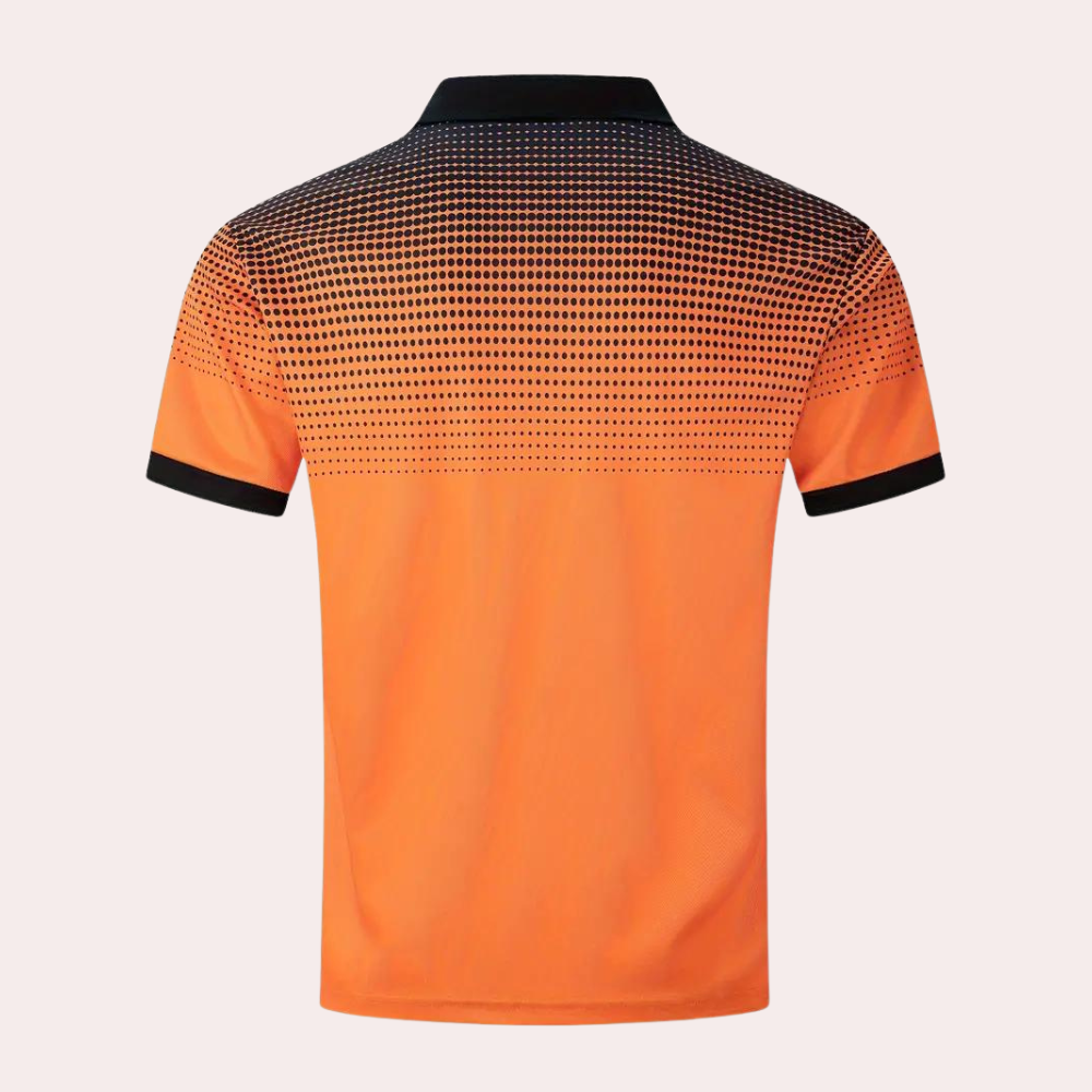 Chemise homme orange à pois tendance