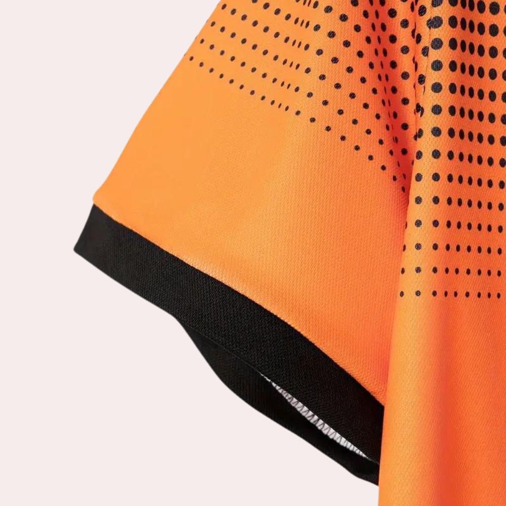 Chemise homme orange à pois tendance