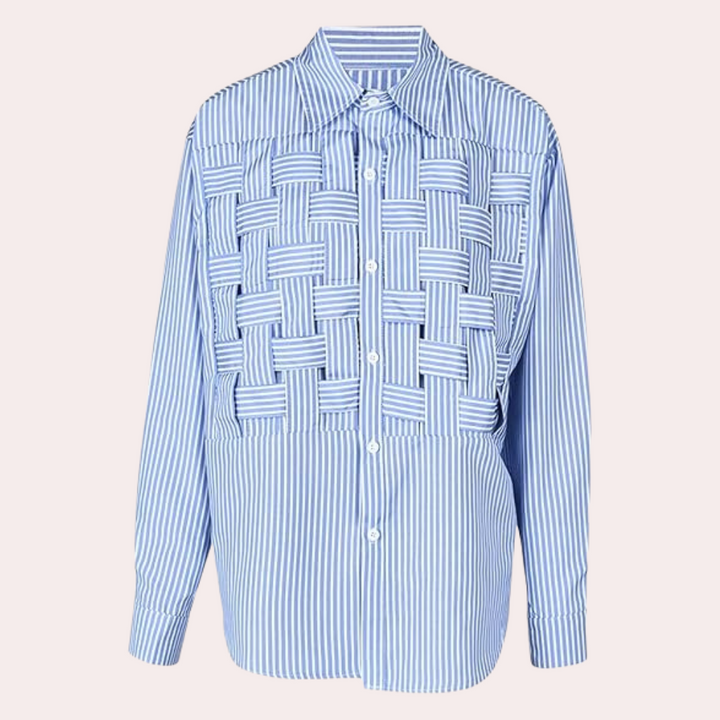 Zbigniew - Chemise décontractée élégante pour hommes avec tressage chic