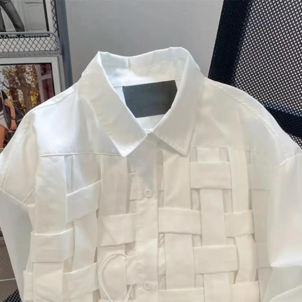 Zbigniew - Chemise décontractée élégante pour hommes avec tressage chic