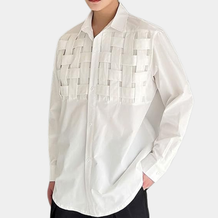 Zbigniew - Chemise décontractée élégante pour hommes avec tressage chic