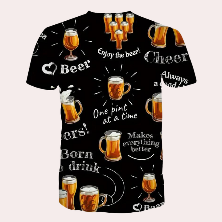 Nikos - T-shirt Mignon Oktoberfest avec impression ludique pour hommes