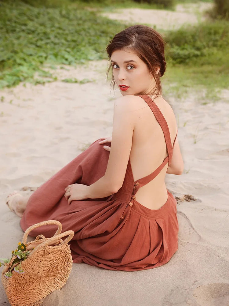 Lia - Robe midi élégante et confortable pour l'été pour les femmes