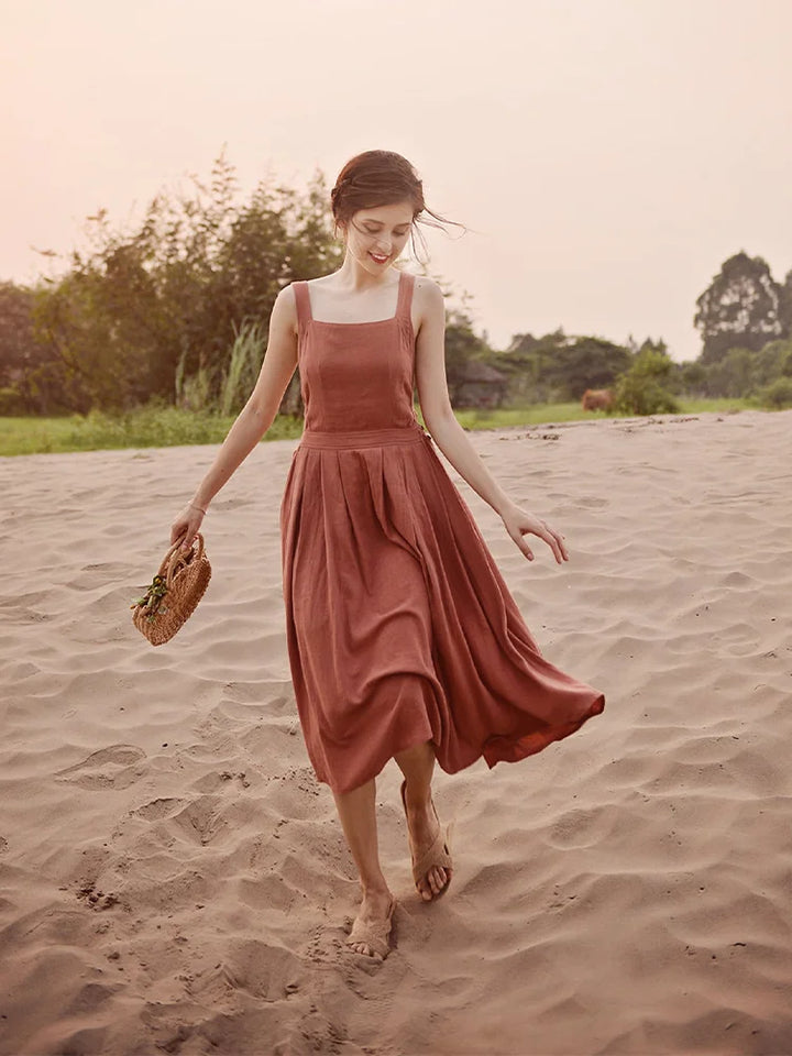 Lia - Robe midi élégante et confortable pour l'été pour les femmes