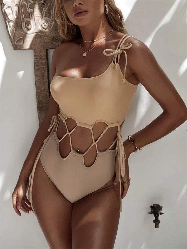 Sophie - Maillot de bain bikini beige chic avec coupe à la mode pour femmes
