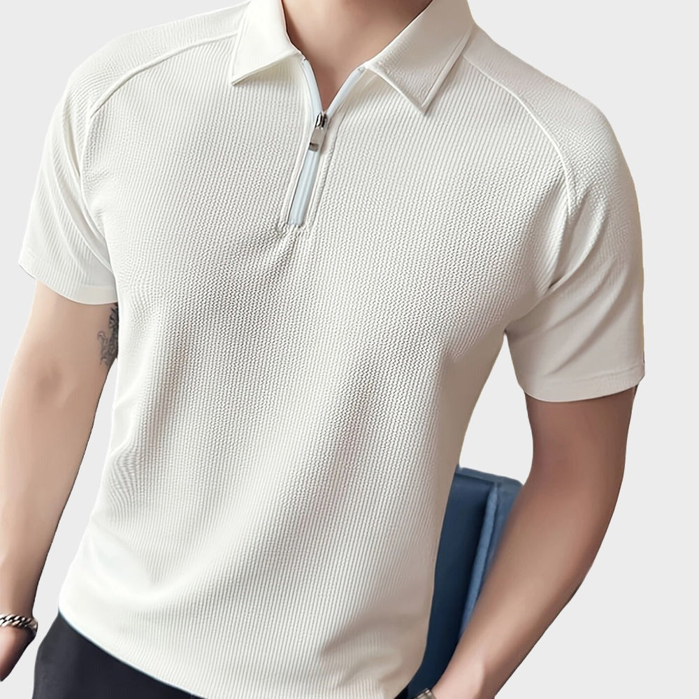 Polo élégant pour hommes avec fermeture à glissière pratique