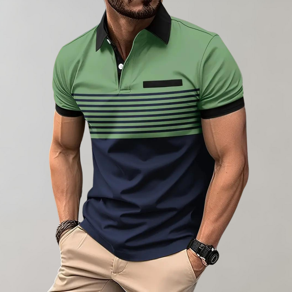 Otha - Polo rayé tendance pour homme