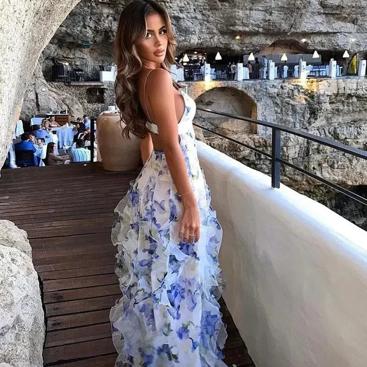 Sanne - Robe d'été bleue chic et élégante pour femmes