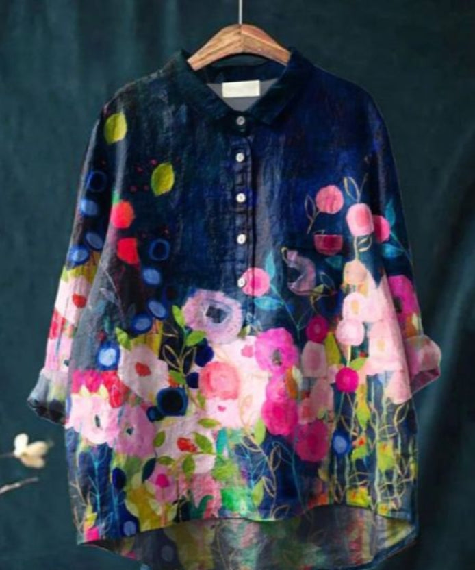 Claire™ - Blouse en Soie Florale Chic