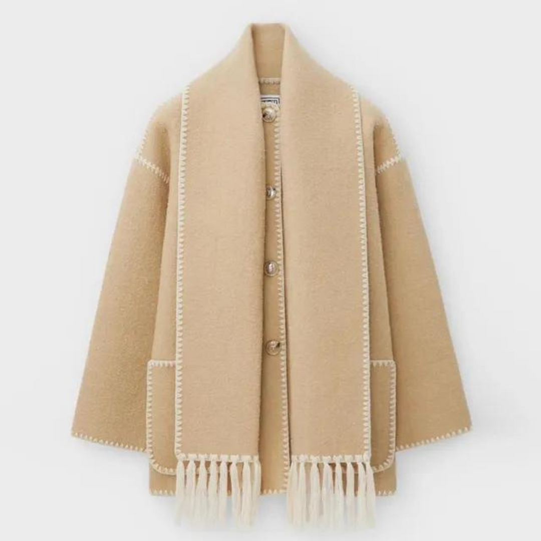 Lucie™ - Manteau Élégant en Laine avec Écharpe d'Hiver