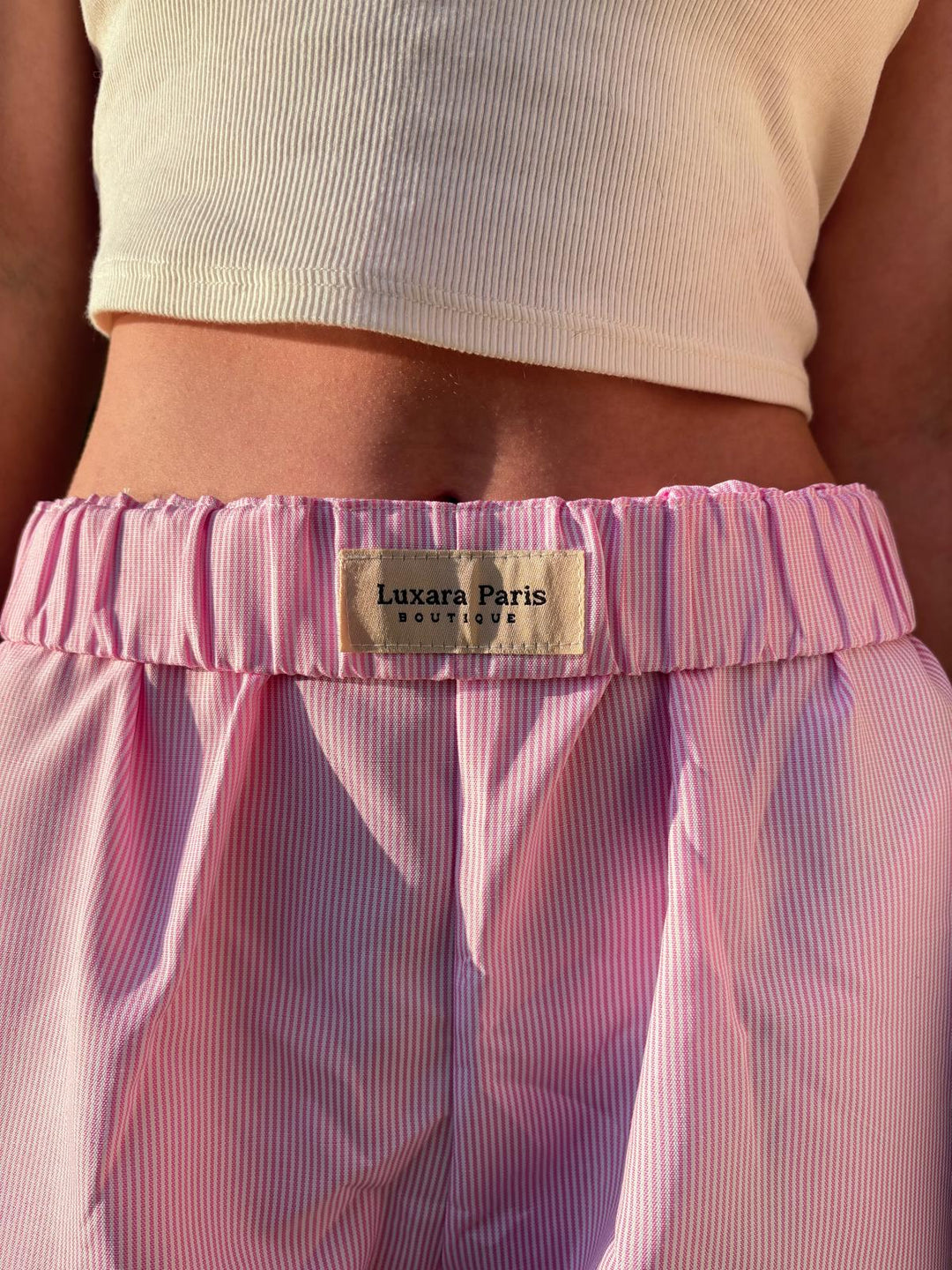 Sophie™ - Pantalons Taille Haute en Coton Lilas