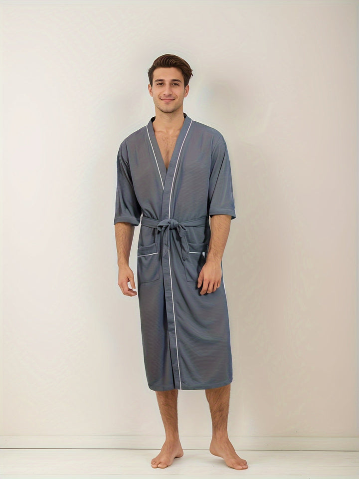 Noah | Peignoir élégant à manches courtes pour hommes avec doubles poches