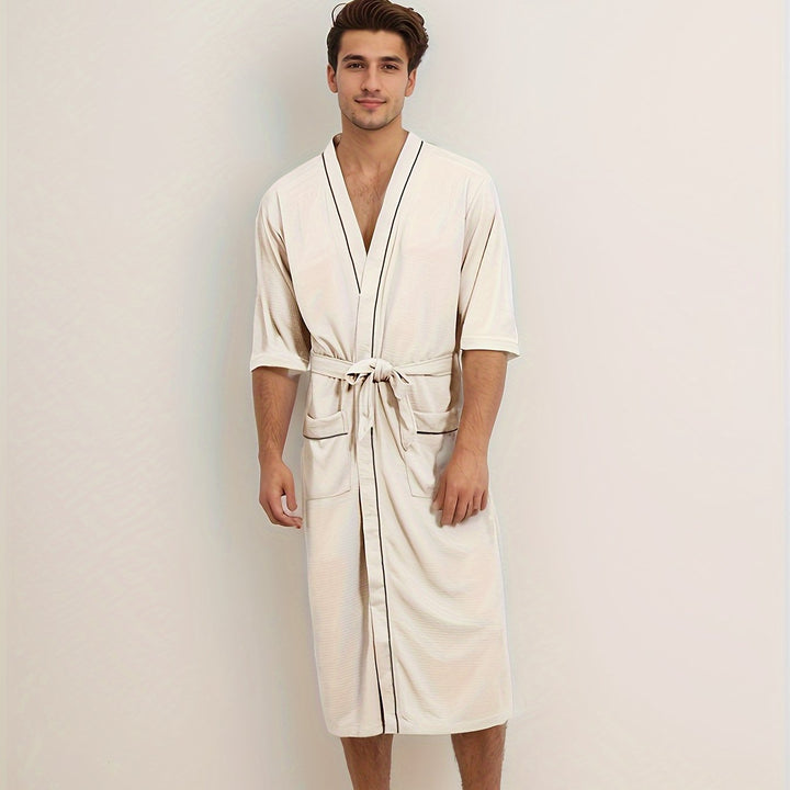 Noah | Peignoir élégant à manches courtes pour hommes avec doubles poches