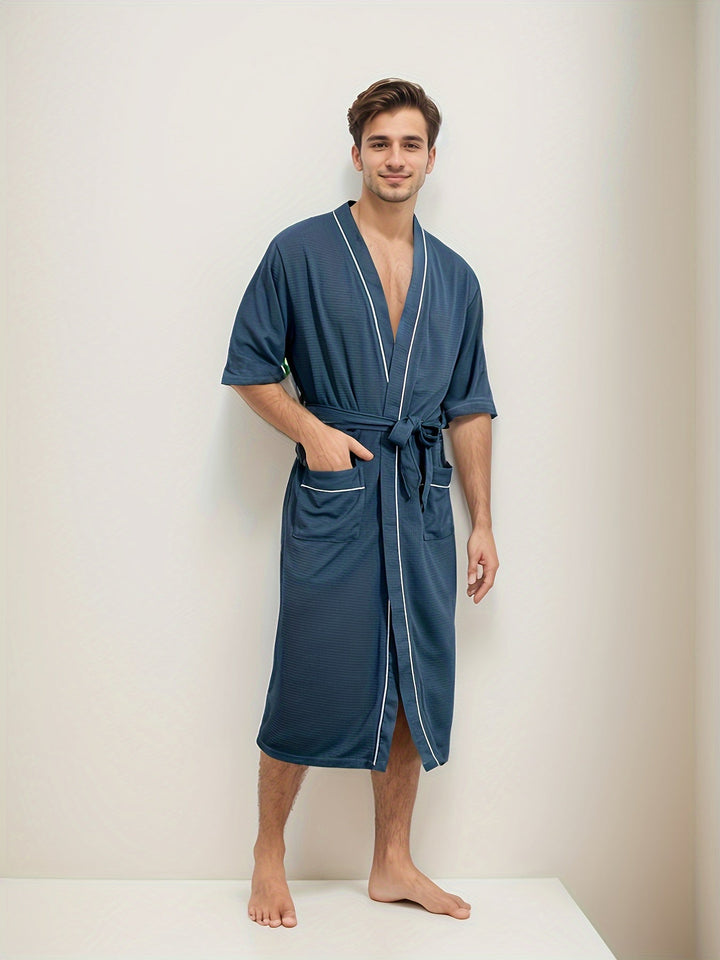 Noah | Peignoir élégant à manches courtes pour hommes avec doubles poches