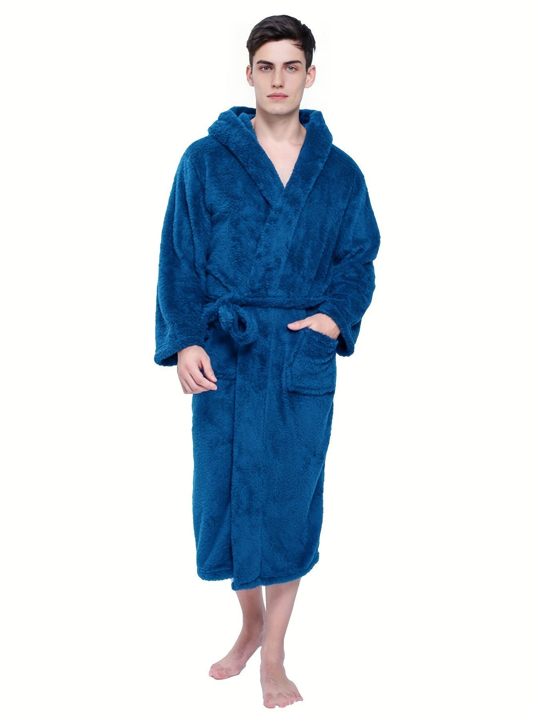Daan | Robe de chambre de luxe pour homme : un style chaud et doux dans une couleur unie sophistiquée