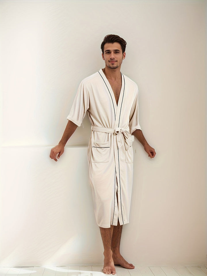 Noah | Peignoir élégant à manches courtes pour hommes avec doubles poches